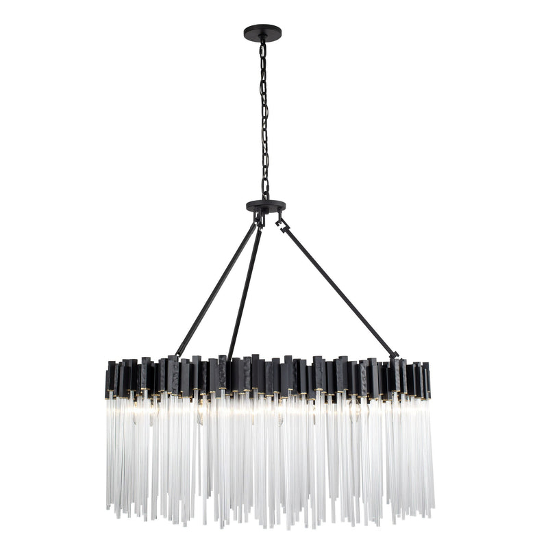 Matrix 12-Light 40" Pendant in Matte Black/French Gold