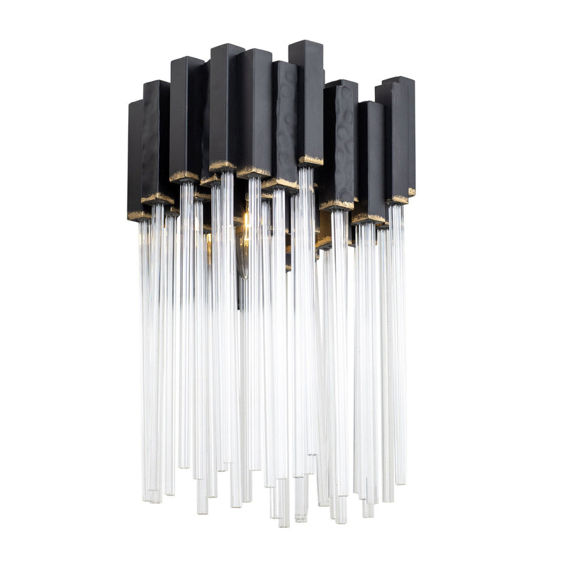 Matrix 13.5" Vanity Light in Matte Black/French Gold