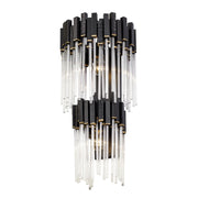 Matrix 2-Light 24.25" 2-Tier Wall Sconce in Matte Black/French Gold