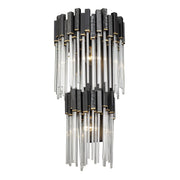 Matrix 2-Light 24.25" 2-Tier Wall Sconce in Matte Black/French Gold