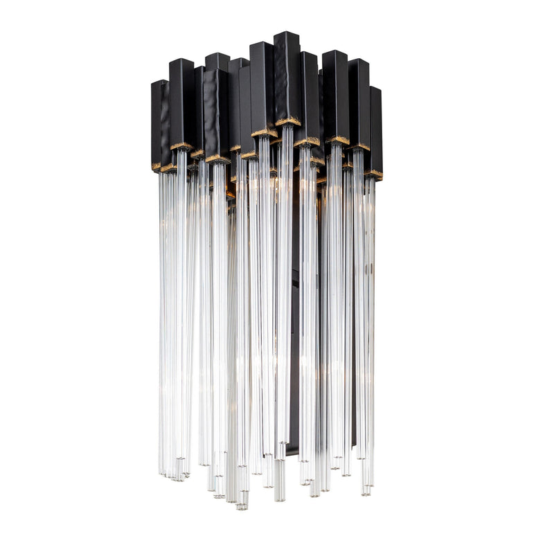 Matrix 2-Light 17.5" Wall Sconce in Matte Black/French Gold