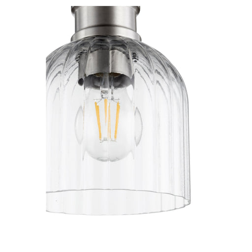 Monarch 1 Light Mini Pendant in Textured Black / Satin Nickel