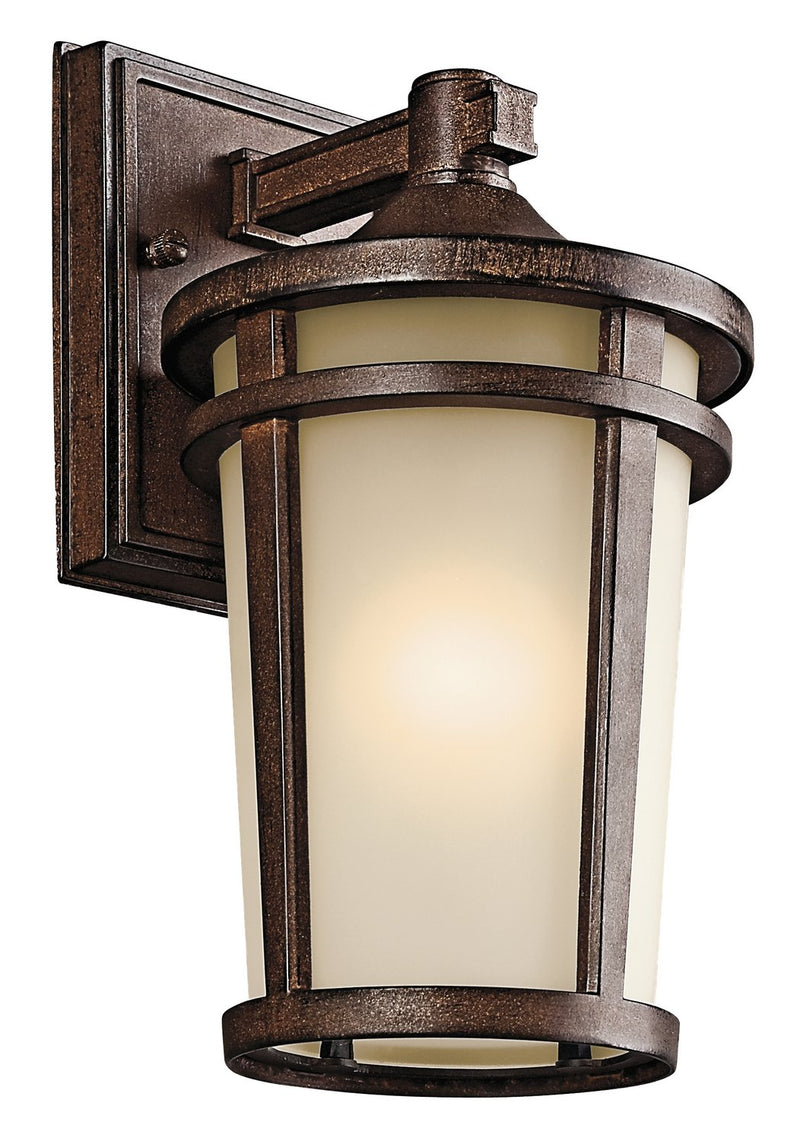 Atwood Small Outdoor Wall Lantern in Brown Stone