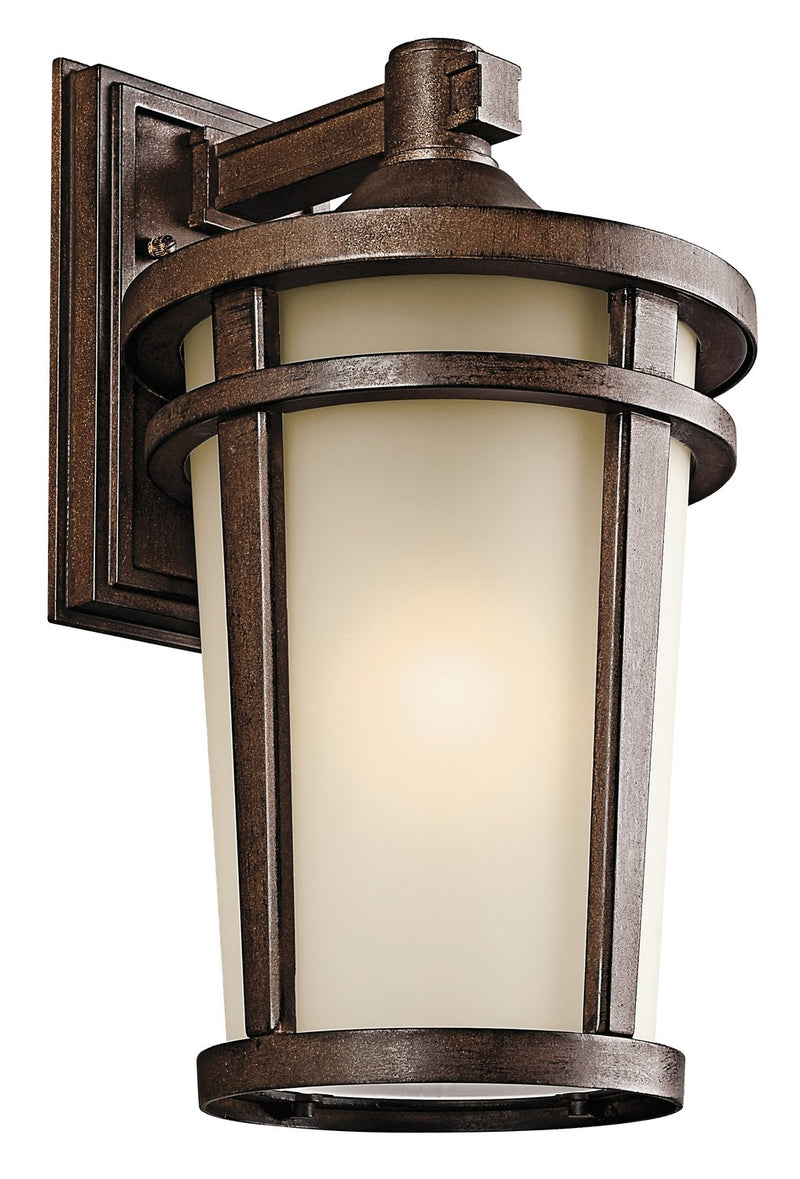 Atwood Large Outdoor Wall Lantern in Brown Stone