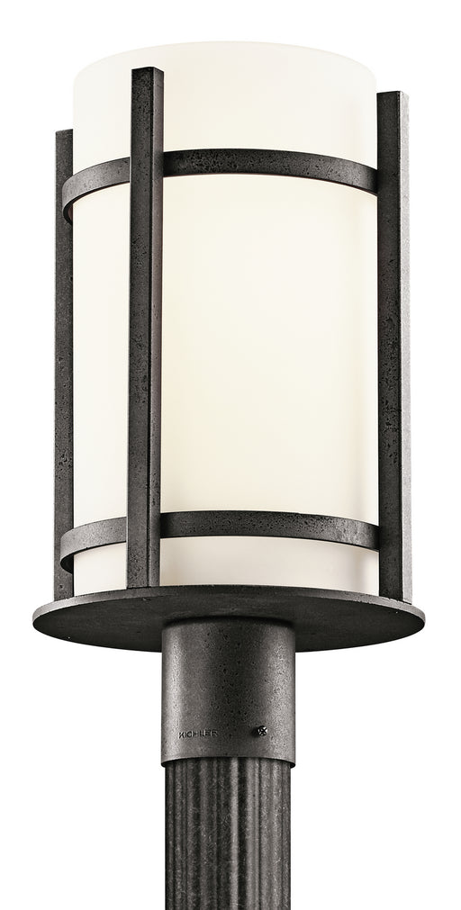 Camden Outdoor Post Mount 1-Light in Anvil Iron