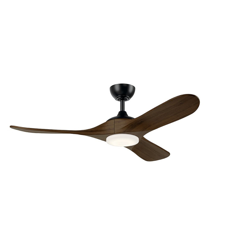 Mylo 52" Outdoor Ceiling Fan with Light in Satin Black