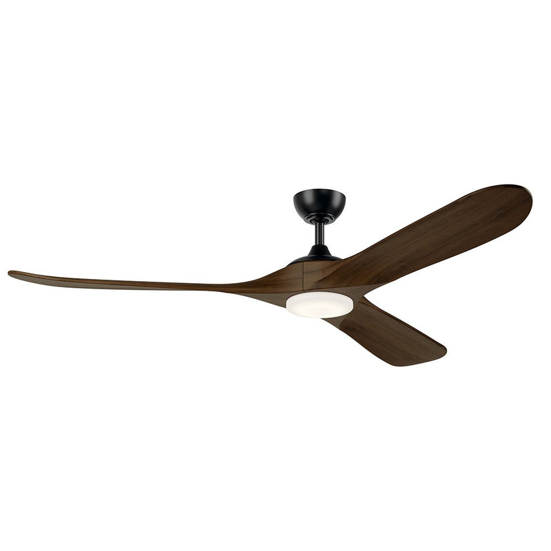 Mylo 70" Outdoor Ceiling Fan with Light in Satin Black