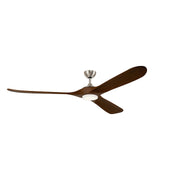Mylo 80" Outdoor Ceiling Fan with Light in Painted Brushed Nickel
