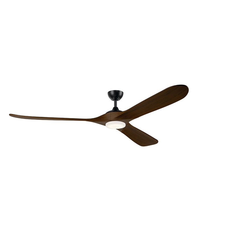 Mylo 80" Outdoor Ceiling Fan with Light in Satin Black