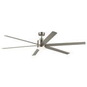 Loa 80" Outdoor Ceiling Fan with Light in Painted Brushed Nickel