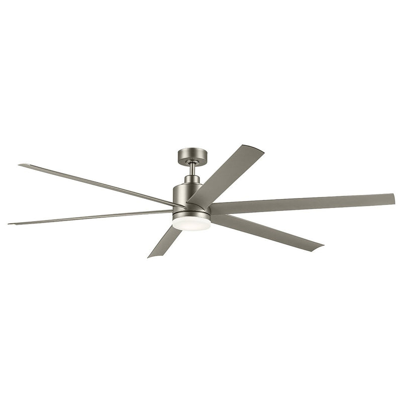 Loa 80" Outdoor Ceiling Fan with Light in Painted Brushed Nickel