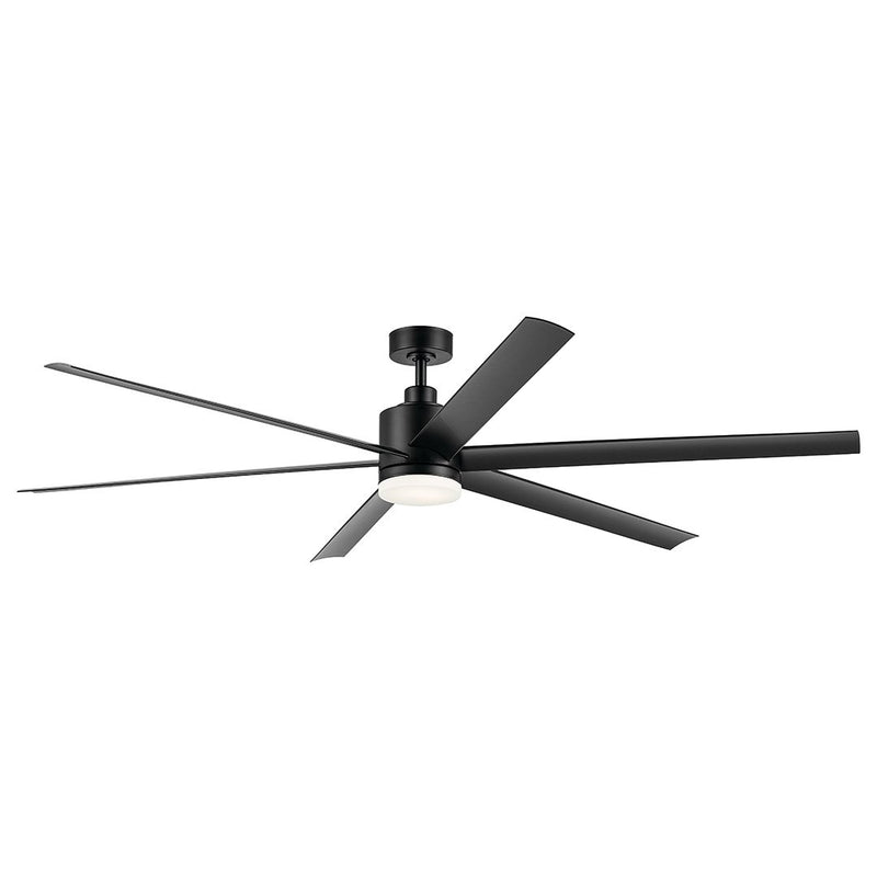 Loa 80" Outdoor Ceiling Fan with Light in Satin Black