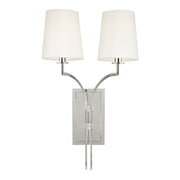 Glenford 2-Light Wall Sconce in Polished Nickel
