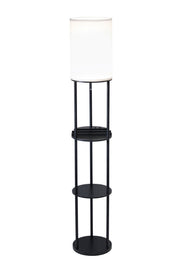 Charging Station Shelf Floor Lamp in Black