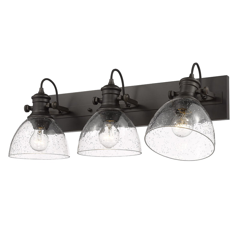 Hines 3-Light Bath Vanity Light in Rubbed Bronze