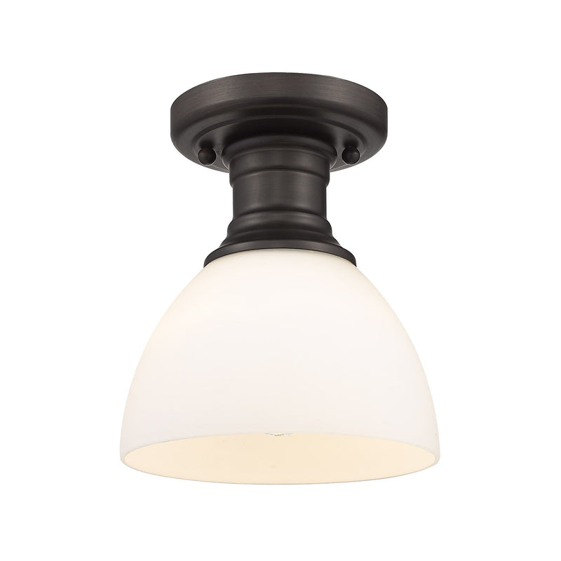 Hines 7" Semi-Flush Mount in Rubbed Bronze