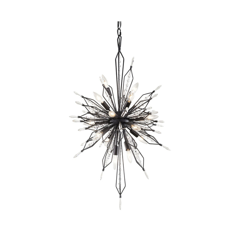 Orbital 16-Light 20" Foyer Chandelier in Carbon