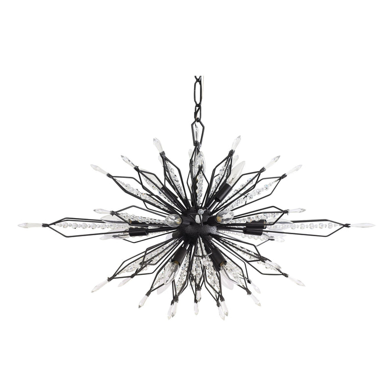 Orbital 16-Light 36" Oval Chandelier in Carbon