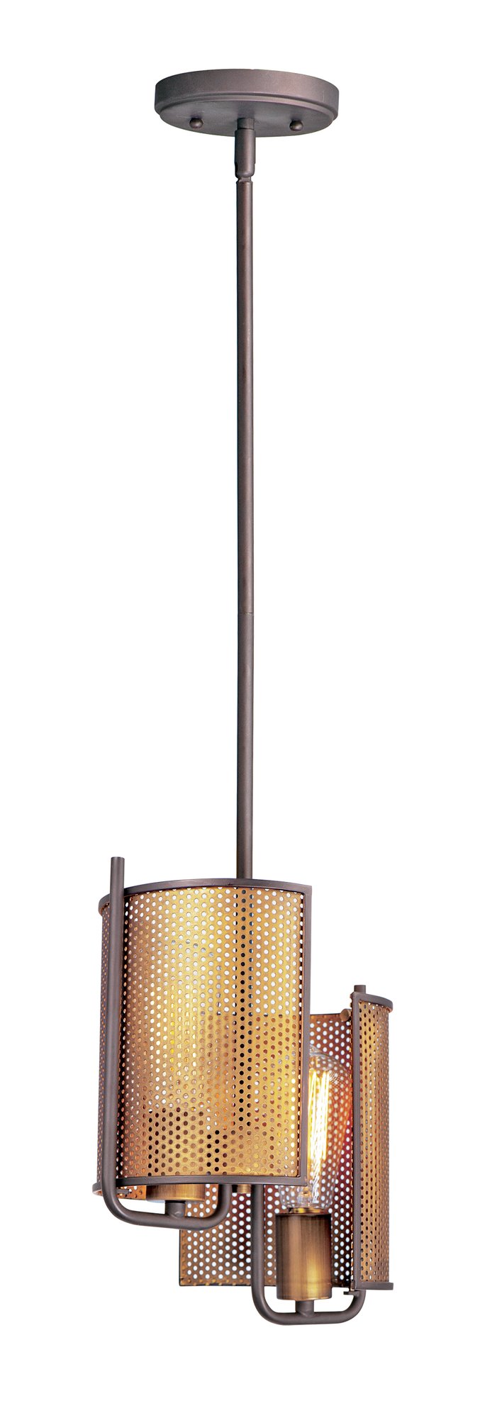 Caspian 2 Light Pendant in Oil Rubbed Bronze / Antique Brass