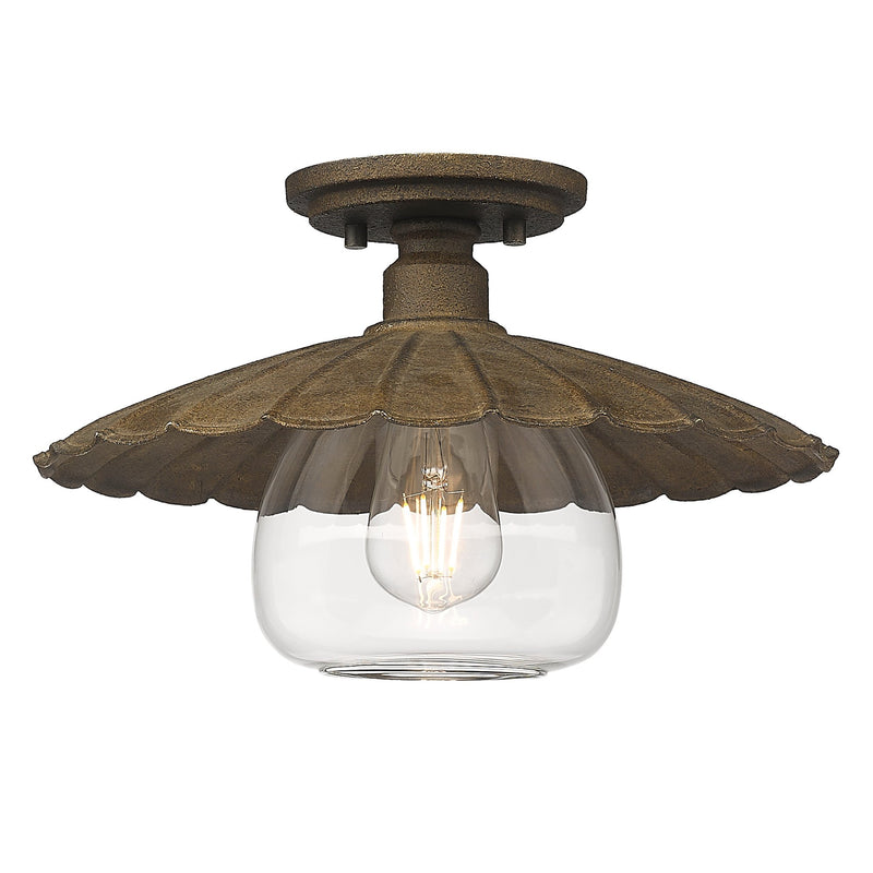 Clemence Semi-Flush Mount in Dark Rust