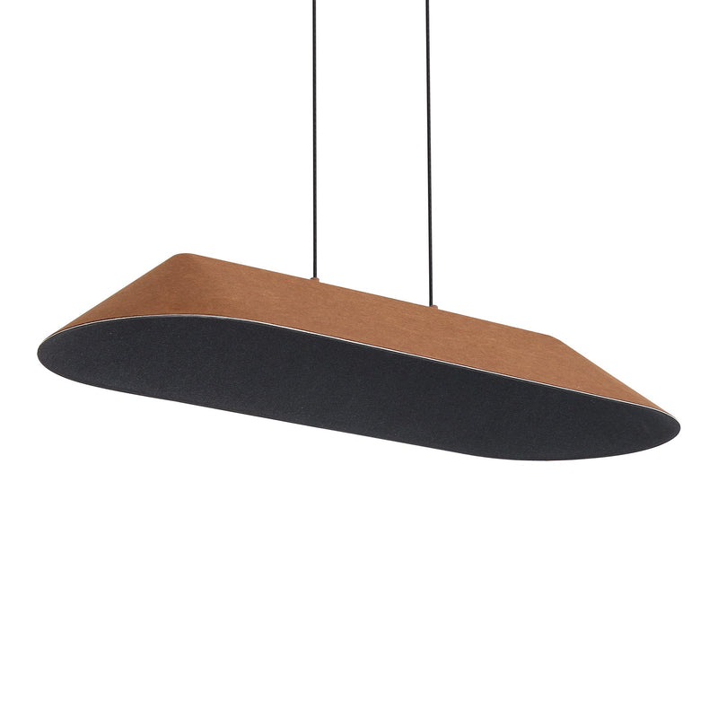Faroe 43" Integrated LED Linear Pendant in Coffee/black