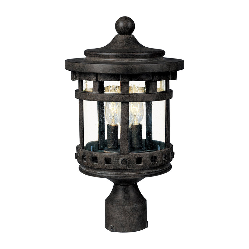 Santa Barbara Cast 3 Light Outdoor Post Lantern in Sienna