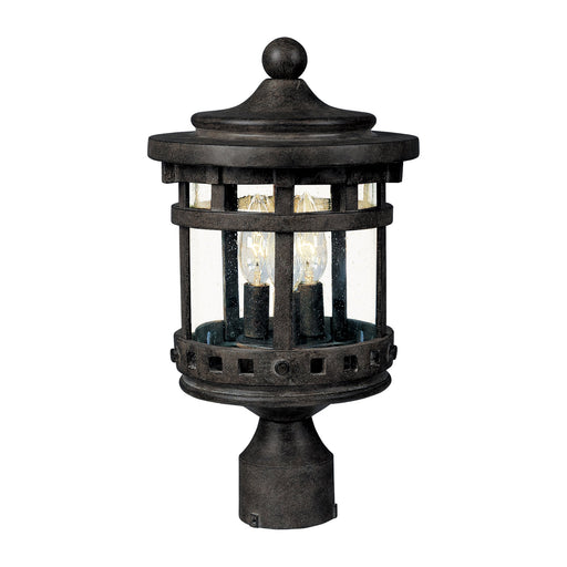 Santa Barbara Cast 3 Light Outdoor Post Lantern in Sienna