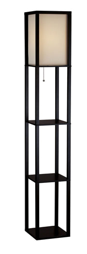 Wright Shelf Floor Lamp in Black Wood Veneer On Mdf