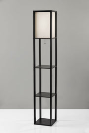 Wright Shelf Floor Lamp in Black Wood Veneer On Mdf