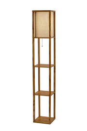 Wright Shelf Floor Lamp in Natural Wood Veneer On Mdf