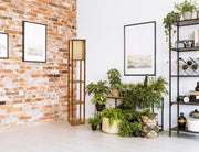 Wright Shelf Floor Lamp in Natural Wood Veneer On Mdf