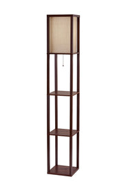 Wright Shelf Floor Lamp in Walnut Wood Veneer On Mdf
