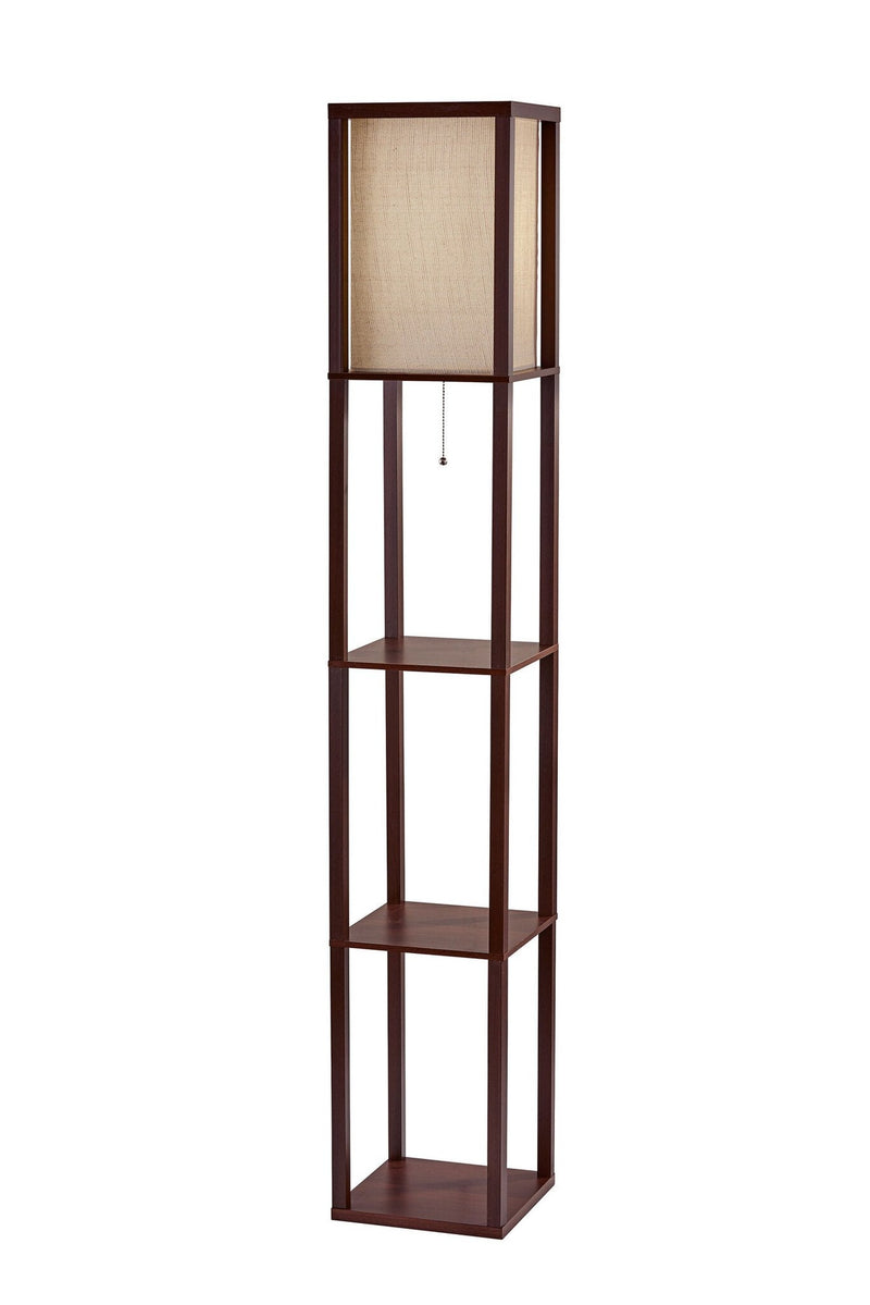 Wright Shelf Floor Lamp in Walnut Wood Veneer On Mdf