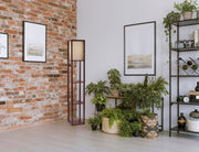 Wright Shelf Floor Lamp in Walnut Wood Veneer On Mdf