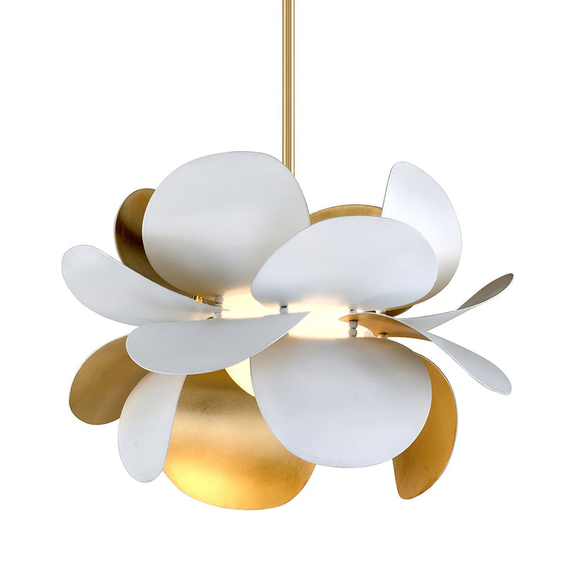 Ginger Pendant in Gold Leaf / Soft White