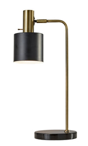 Emmett Desk Lamp in Antique Brass & Black