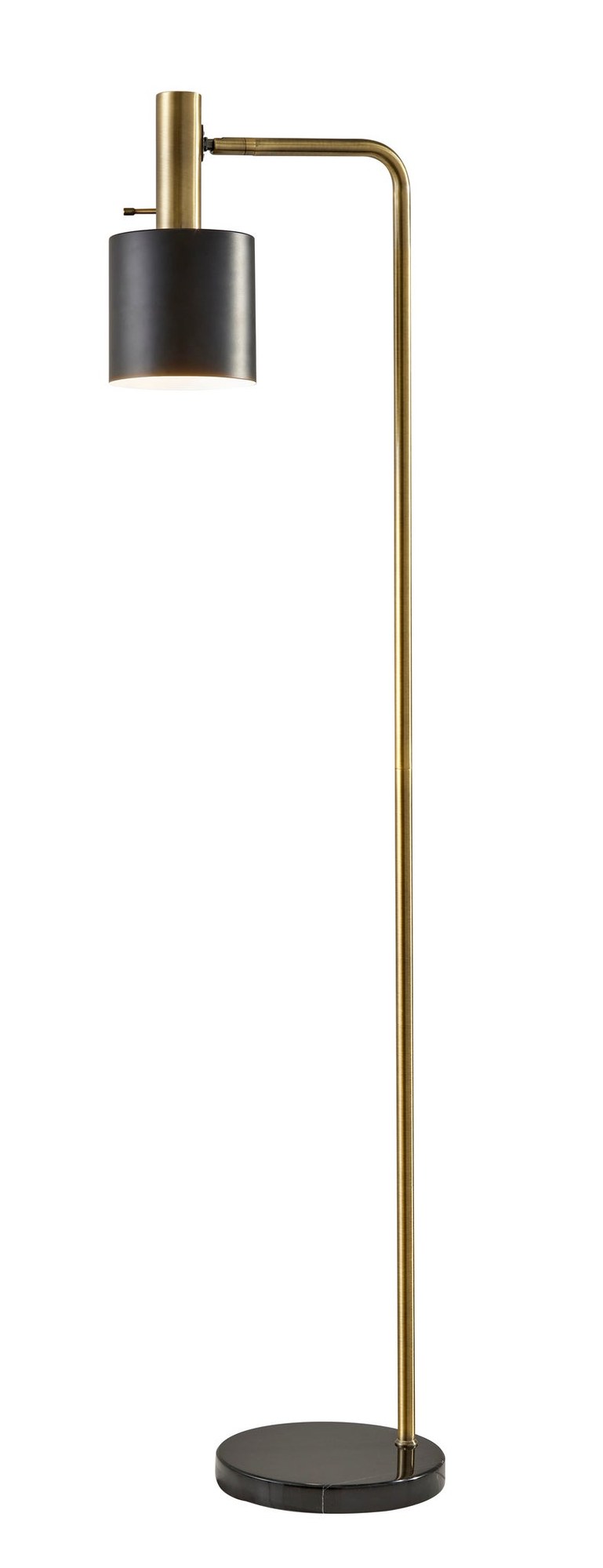 Emmett Floor Lamp in Antique Brass & Black