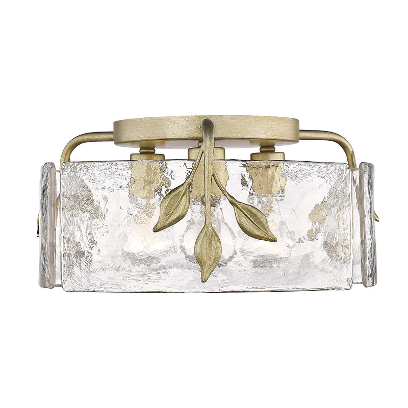Calla 3-Light Flush Mount in White Gold