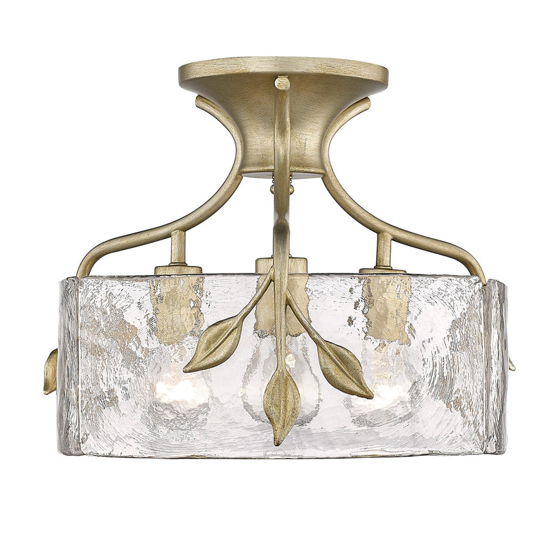 Calla 3-Light Semi-Flush Mount in White Gold