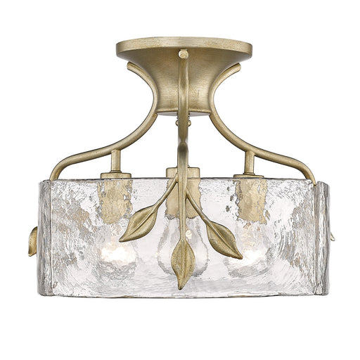 Calla 3-Light Semi-Flush Mount in White Gold