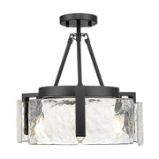 Aenon 3-Light Semi-Flush Mount in Matte Black