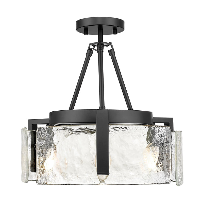 Aenon 3-Light Semi-Flush Mount in Matte Black