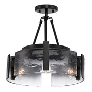 Aenon 3-Light Semi-Flush Mount in Matte Black