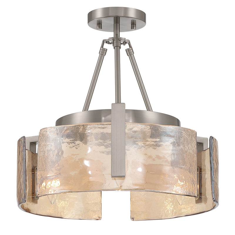 Aenon 3-Light Semi-Flush Mount in Pewter