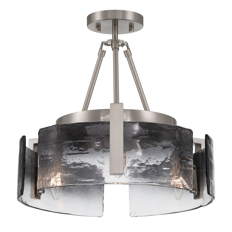 Aenon 3-Light Semi-Flush Mount in Pewter