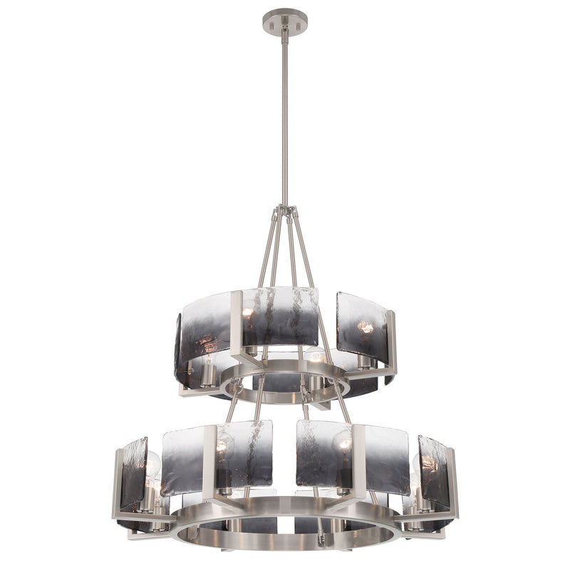 Aenon 12-Light 2-Tier Chandelier in Pewter