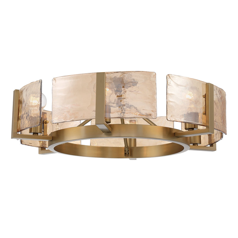Aenon 6-Light Semi-Flush Mount in Brushed Champagne Brass