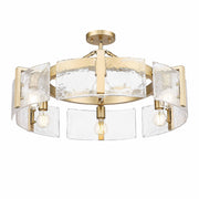 Aenon 6-Light Semi-Flush Mount in Brushed Champagne Brass