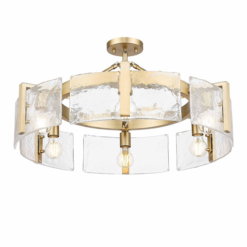 Aenon 6-Light Semi-Flush Mount in Brushed Champagne Brass