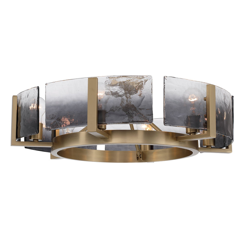 Aenon 6-Light Semi-Flush Mount in Brushed Champagne Brass